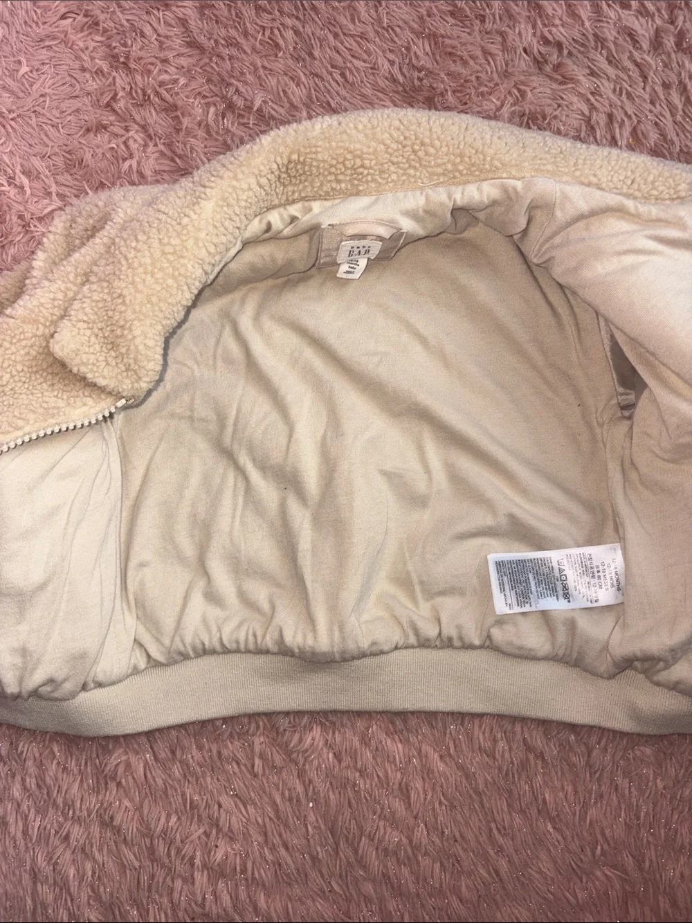 GAP Cream Teddy Sherpa Baby Jacket